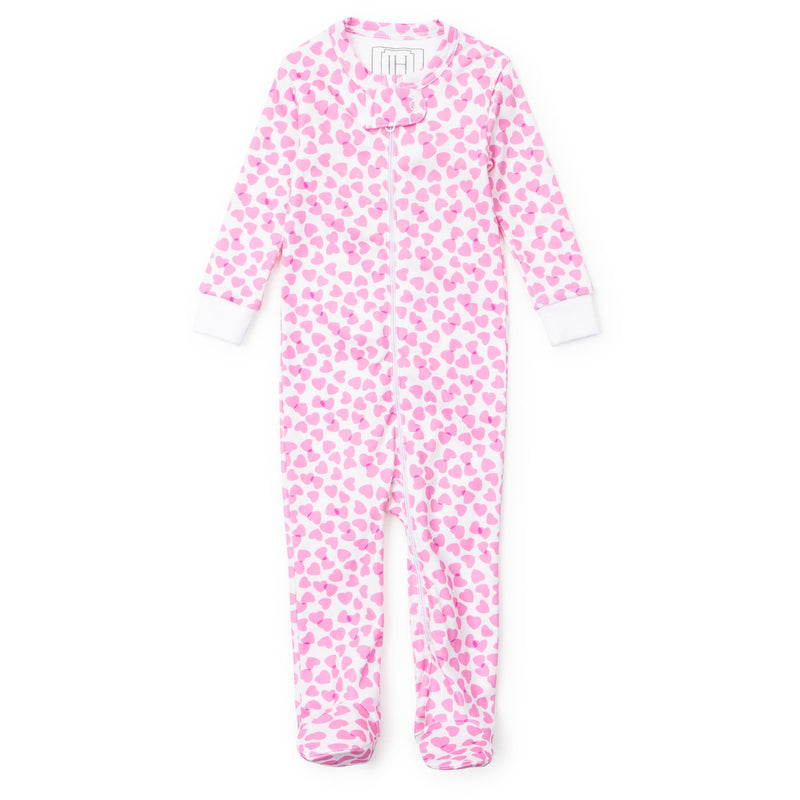 Pink Confetti Hearts Parker Zipper Pajama