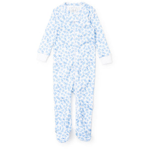 Blue Hearts Confetti Parker Zipper Footie
