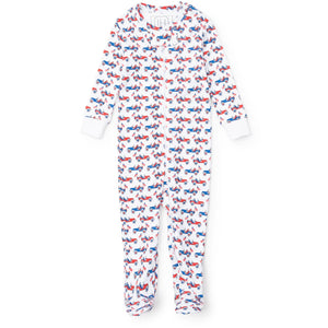 Patriotic Jeeps Parker Boy Zipper Pajama