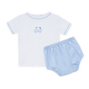 Light Blue Little Crawlers Diaper Cover Set