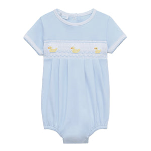 Blue Little Ducklings Smocked Bubble