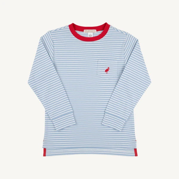 Barrington Blue Stripe LS Carter Crewneck