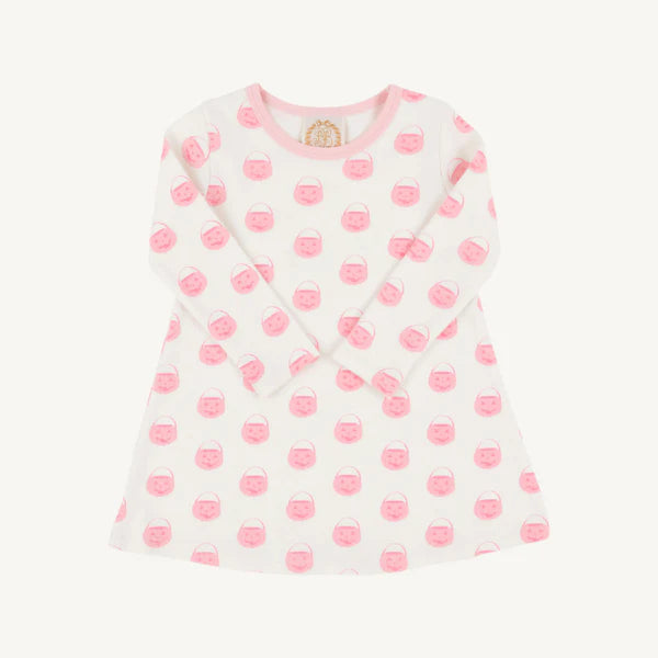 Vintage Prep Pumpkin Pail LS Polly Play Dress (Toddler)
