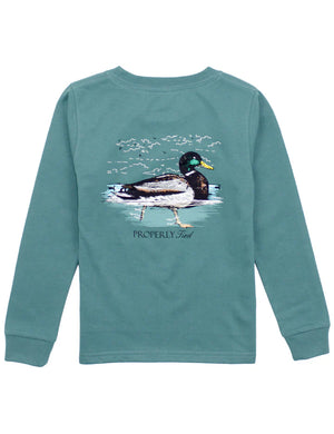 Boys Swimming Mallard LS - Marine Green (Big Kid)