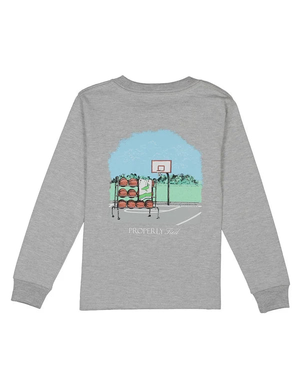 Heather Grey Basketball LS Shirt