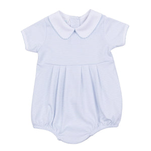 Light Blue Mini Stripes Collared Bubble