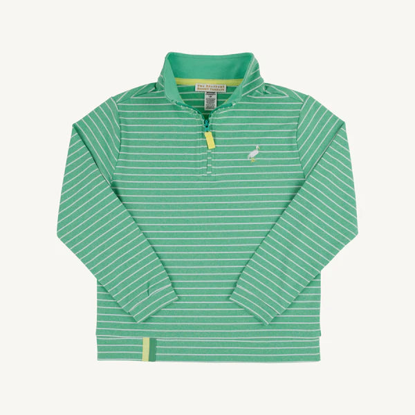 Gibson Island Green Stripe Prepletic Hayword Half Zip