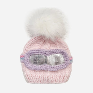 Baby Pink Ski Goggles Beanie
