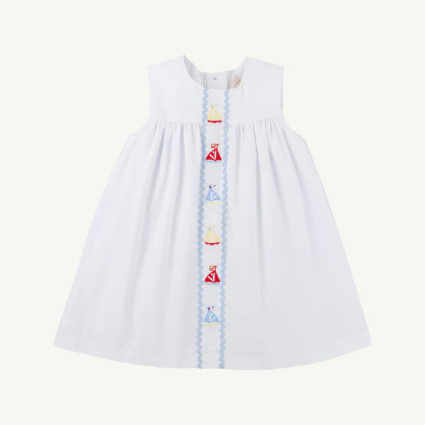 White Sailboat Sleeveless Tabitha's Teachers Pet Dress