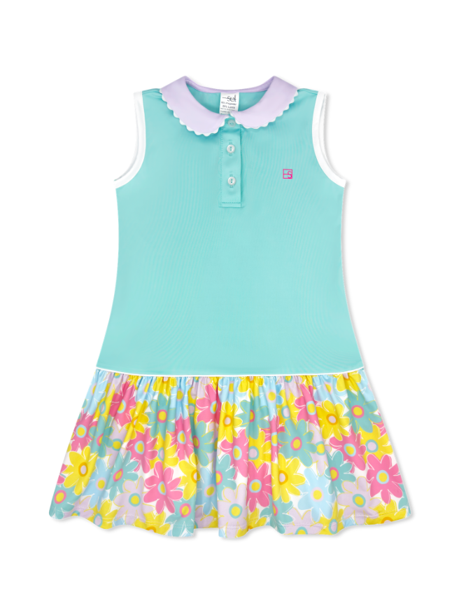 Totally Turquoise, Bloomtastic Darla Drop Waist Dress