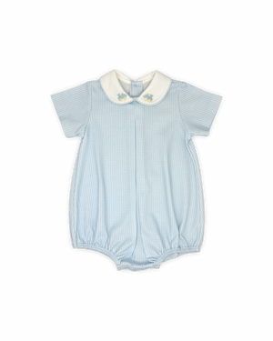 Baby Blue Mini Gingham Train Collier Bubble
