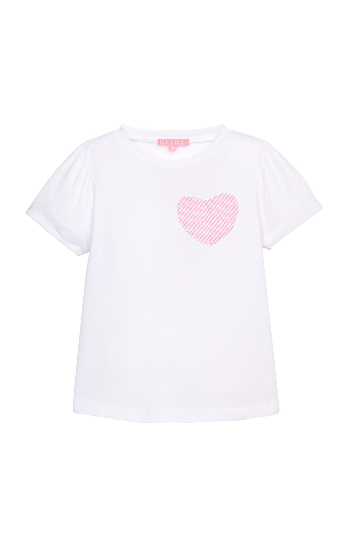 Pink Seersucker Heart Essential Tee