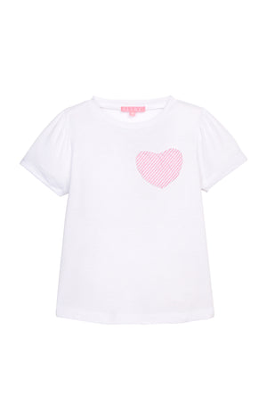 Pink Seersucker Heart Essential Tee