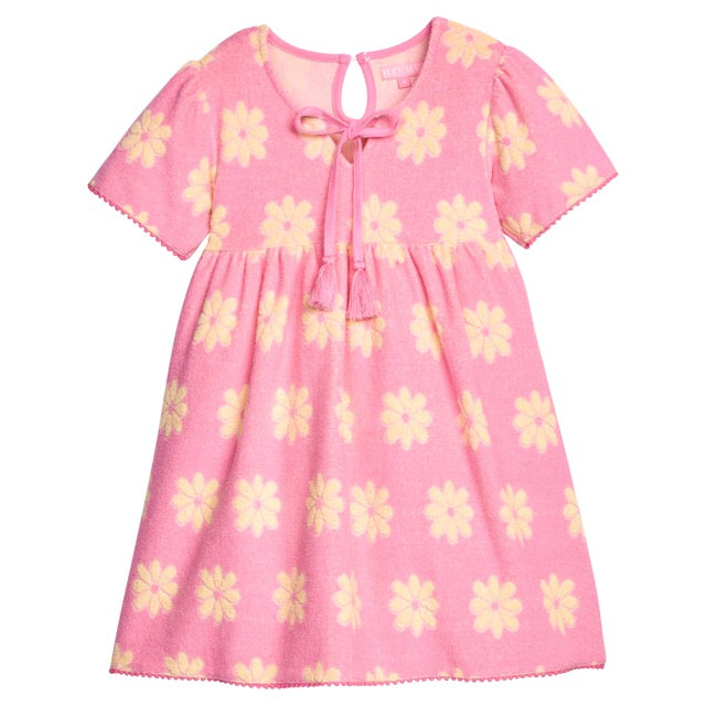 Pink Floral Terry Rivera Dress
