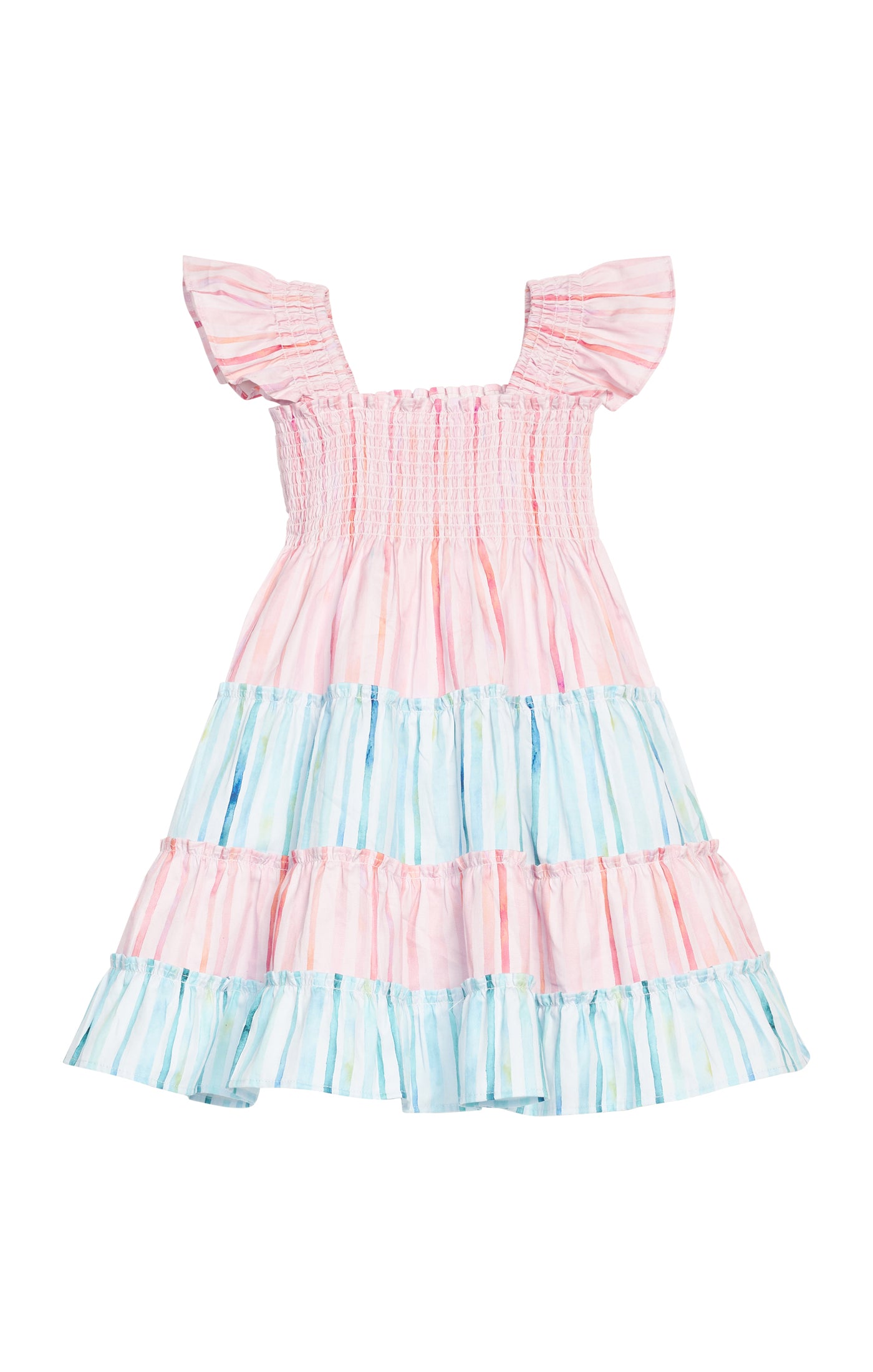 Watercolor Multi Stripe Twirl Dress