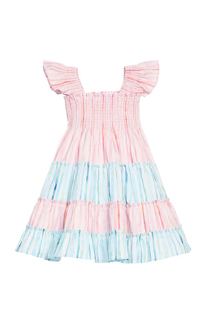 Watercolor Multi Stripe Twirl Dress