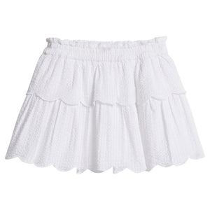White Seersucker Two Tiered Skort