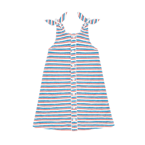 Girls Stripe French Terry Tie Knot Dress