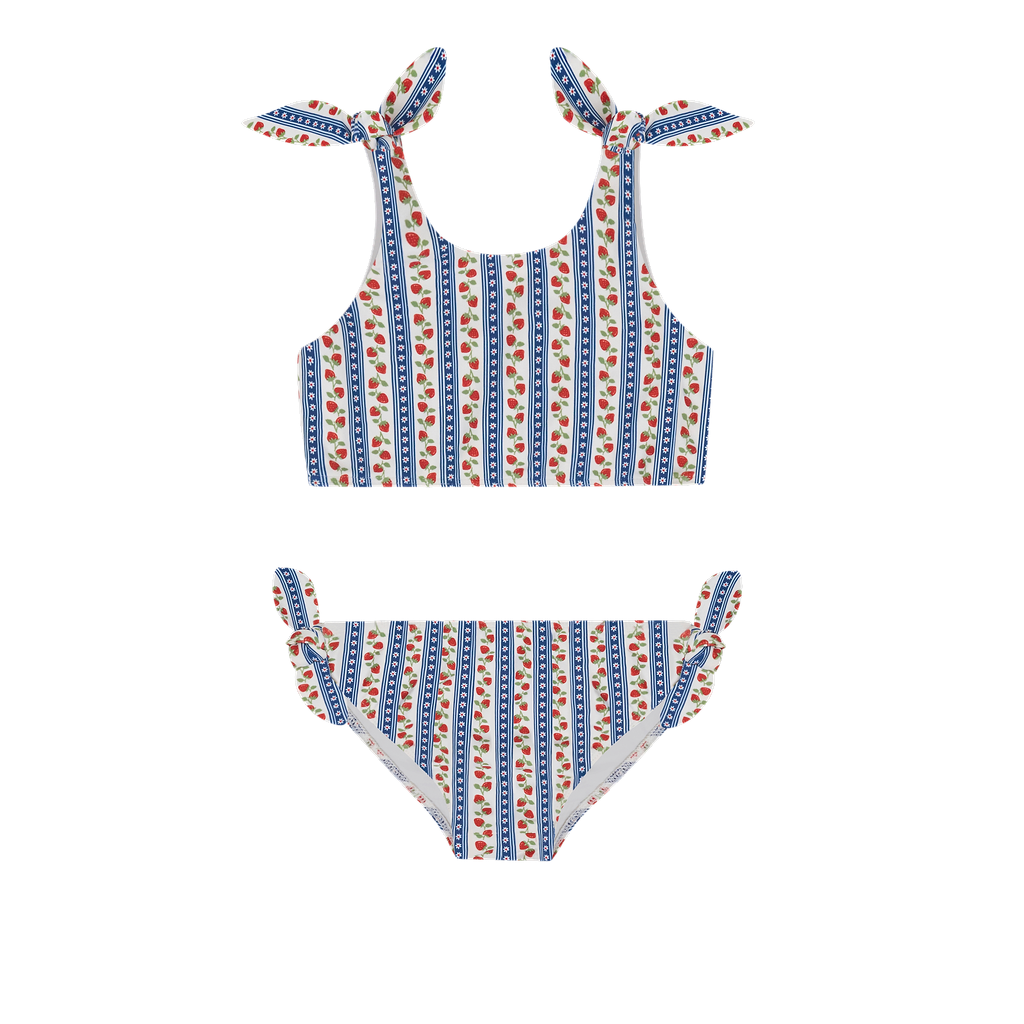 Girls Strawberry Fields Tie Knot Bikini