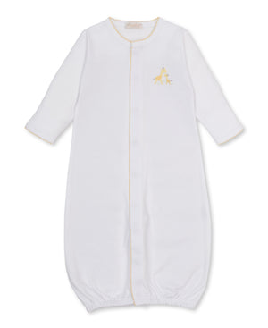 White/Yellow Premier Giraffe Love Converter Gown w/ Hand Embroidery