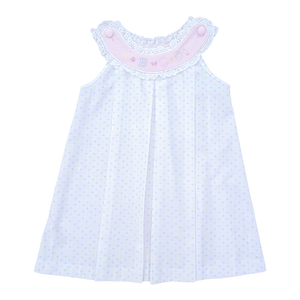 Pastel Bitty Dot w/ ABC Embroidery Callie Dress