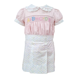 Pastel Bitty Dot w/ ABC Smocked Martha Dress
