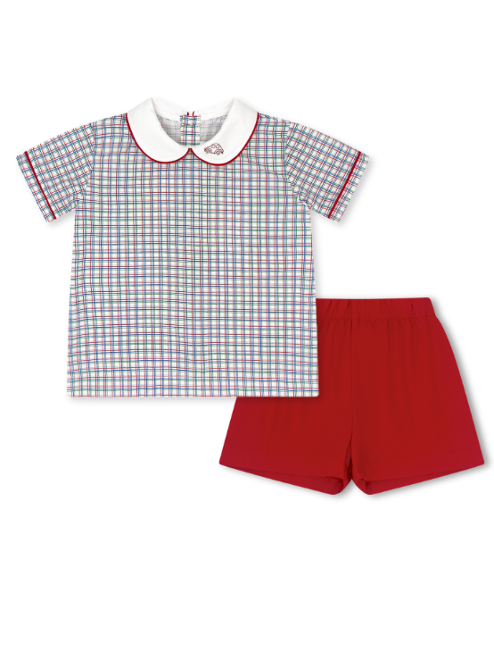 Woven Primary Plaid Sibley Short Set