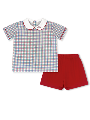 Woven Primary Plaid Sibley Short Set