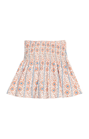Verbier Vines Orange Shirred Circle Skirt