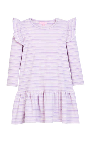 Lavender Sparkle Stripe Sadie T-Shirt Dress