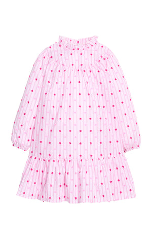 Magenta Clip Dot Stripe Jody Dress