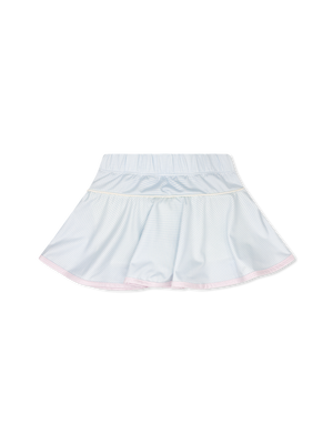 Cotton Candy Blue Minigingham w/ Cotton Candy Pink Minigingham Welting & Sunshine Yellow Minigingham Undershorts Quinn Skort