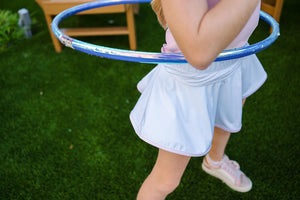 Cotton Candy Blue Minigingham w/ Cotton Candy Pink Minigingham Welting & Sunshine Yellow Minigingham Undershorts Quinn Skort