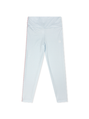 Cotton Candy Blue Minigingham w/ Cotton Candy Pink Ric Rac Abigail Highwaist Legging