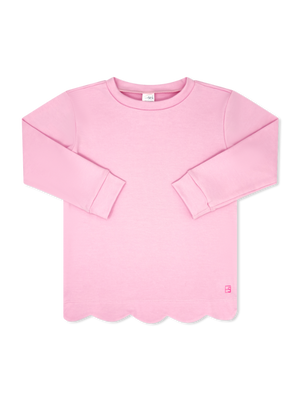 Cotton Candy Pink Shelby Scallop Sweatshirt