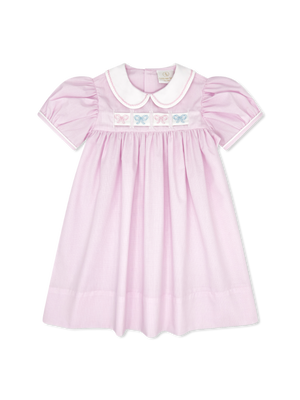 Baby Pink Minigingham, Snowman, Bows, Crayons, Holly Ruth Ribbon Dress