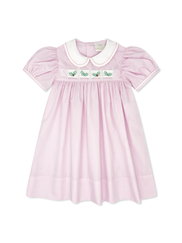 Baby Pink Minigingham, Snowman, Bows, Crayons, Holly Ruth Ribbon Dress