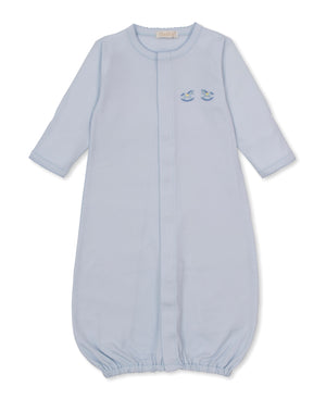 Light Blue Fall Medley Converter Gown w/ Hand Embroidery