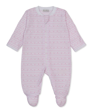Pink Starry Stripes Footie w/ Zip