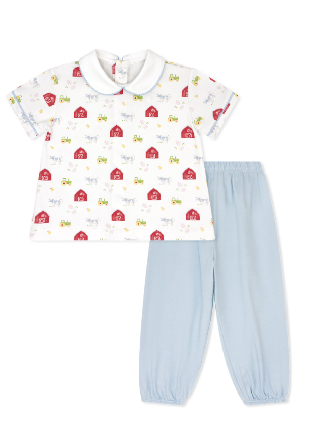 Barnyard Tales Knit, Cow Emb Sibley Pant Set
