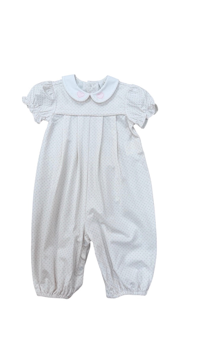 Precious Pink Bitty Dot w/ Heart Emb Leighann Longall