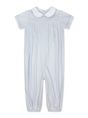 Light Blue Ministripe Precious Pleated Romper