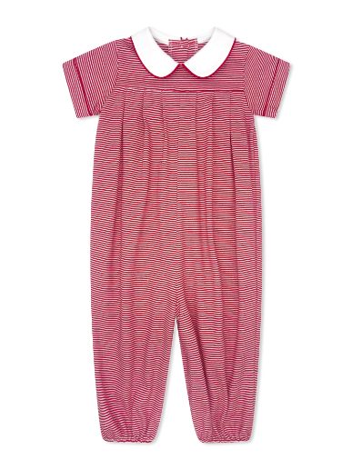 Red Ministripe Precious Pleated Romper