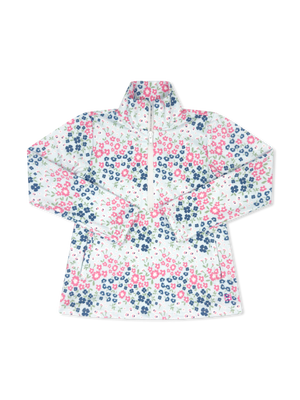 Baton Rouge Blooms w/ Pure Coconut Zipper Heather Half Zip