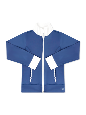 Baton Rouge Blue, Pure Coconut Welting, Collar & Ric Rac Juliet Jacket