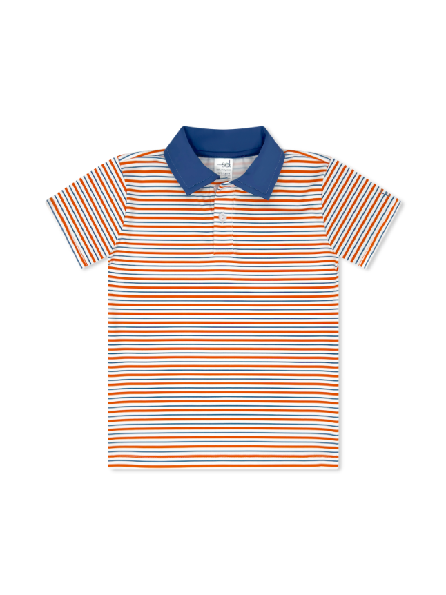 Orange Spice & Baton Rouge Blue Stripe, Baton Rouge Blue Collar Parker Polo