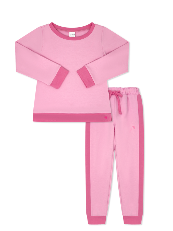 Cotton Candy Pink, Powder Pink Welting Selena Jogger Set