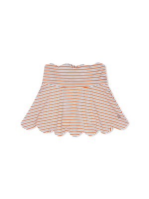 Orange Spice & Baton Rouge Blue Stripe Zoe Scallop Skort