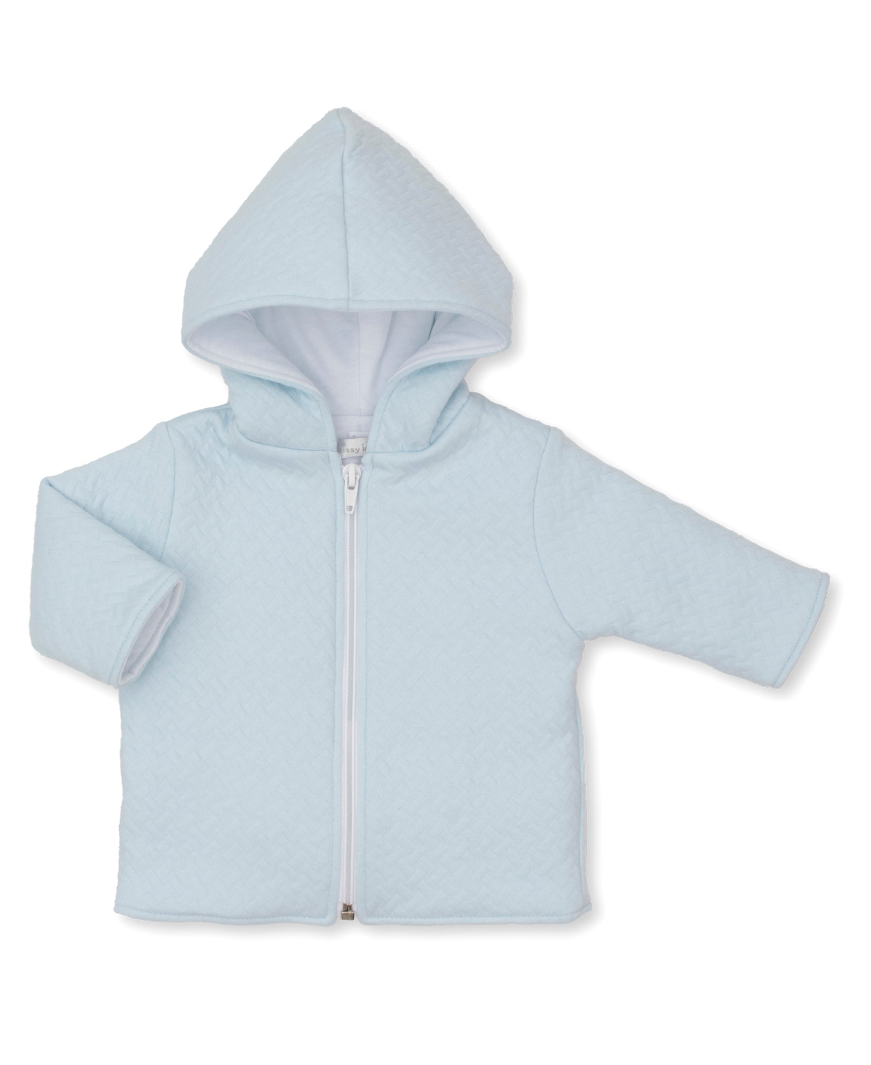 Light Blue Classic Jacquard Padded Zip Jacket