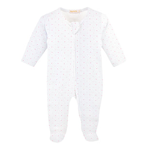 Pink Dots Zipped Footie